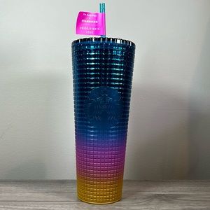 Starbucks New Tim Singleton Rainbow Grid Gradient Ombre - Venti 24oz - pride!